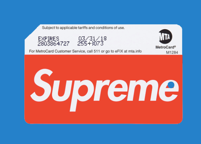 The 2017 Supreme MetroCard, now available on eBay. (Image: Supreme / Gizmodo)